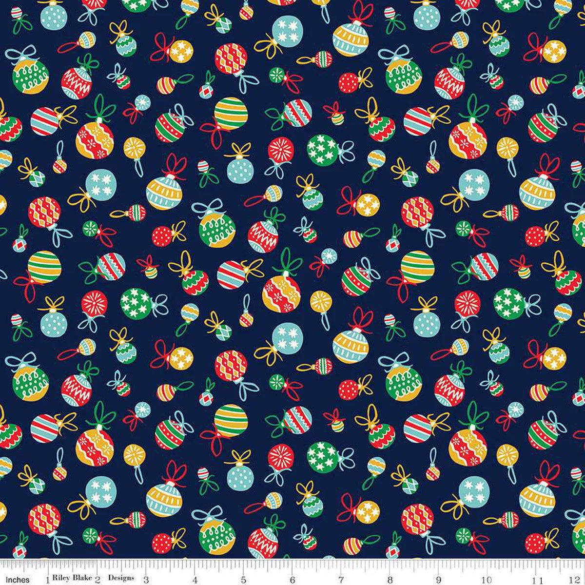 Deck the Halls Tumbling Baubles B Fabric