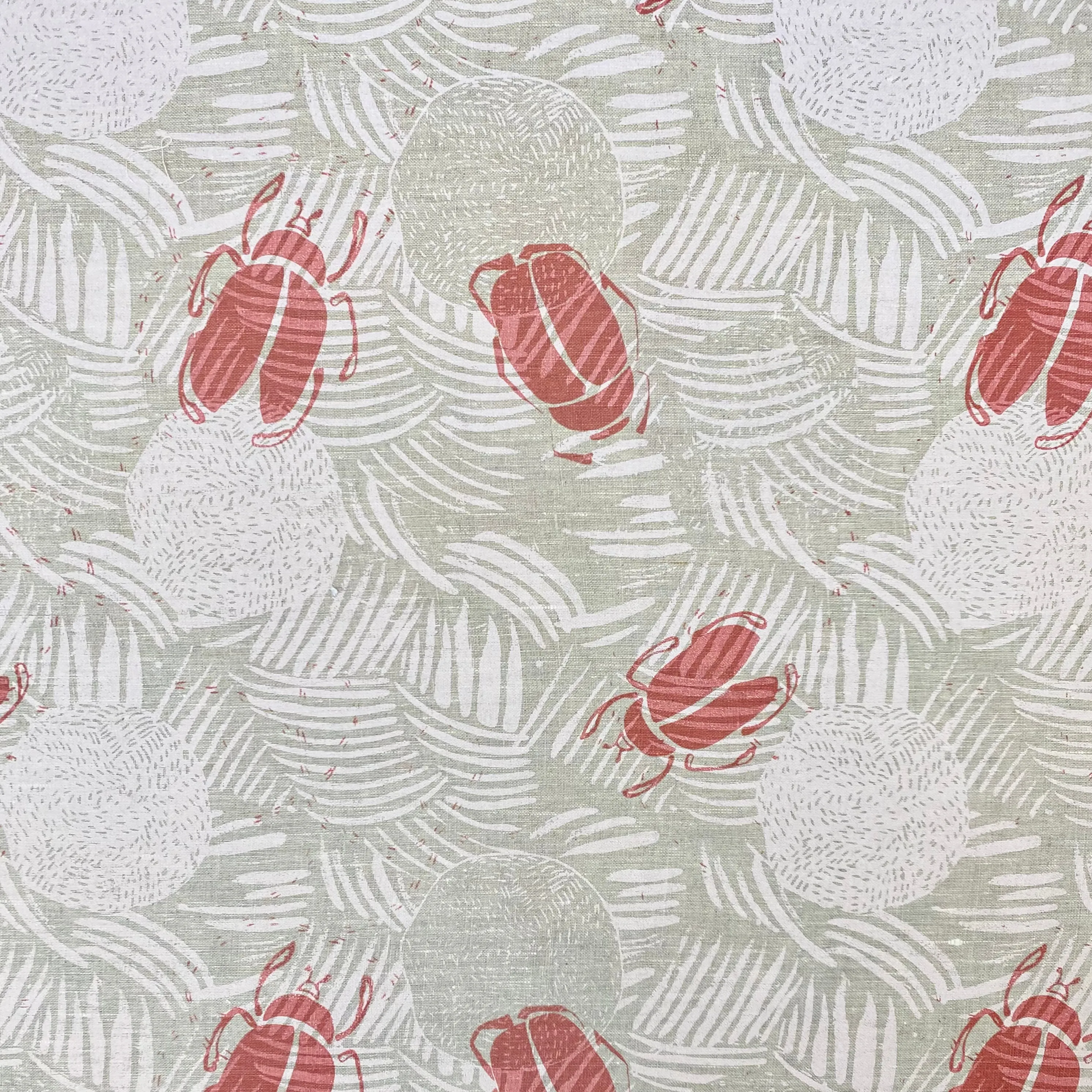 Dung Beetles on oatmeal linen - frosty