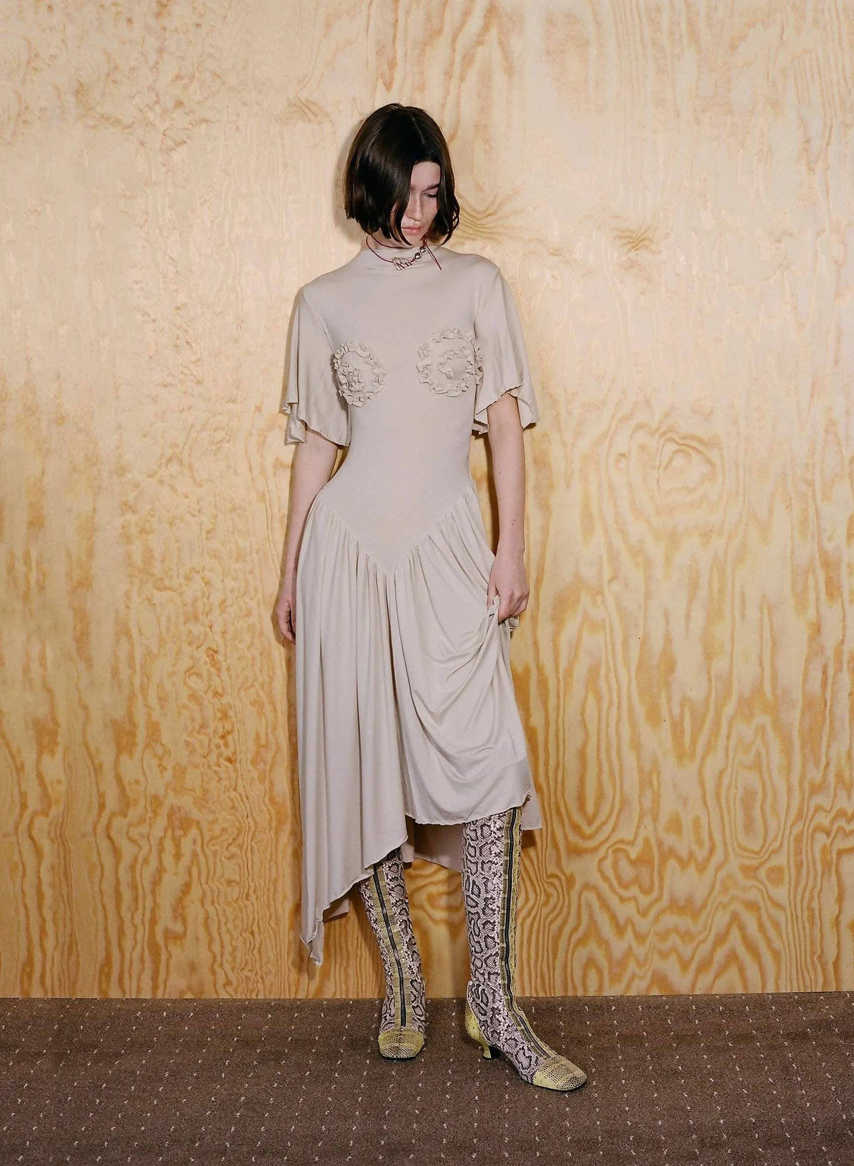 Ecru Ammonite Spiral Dress