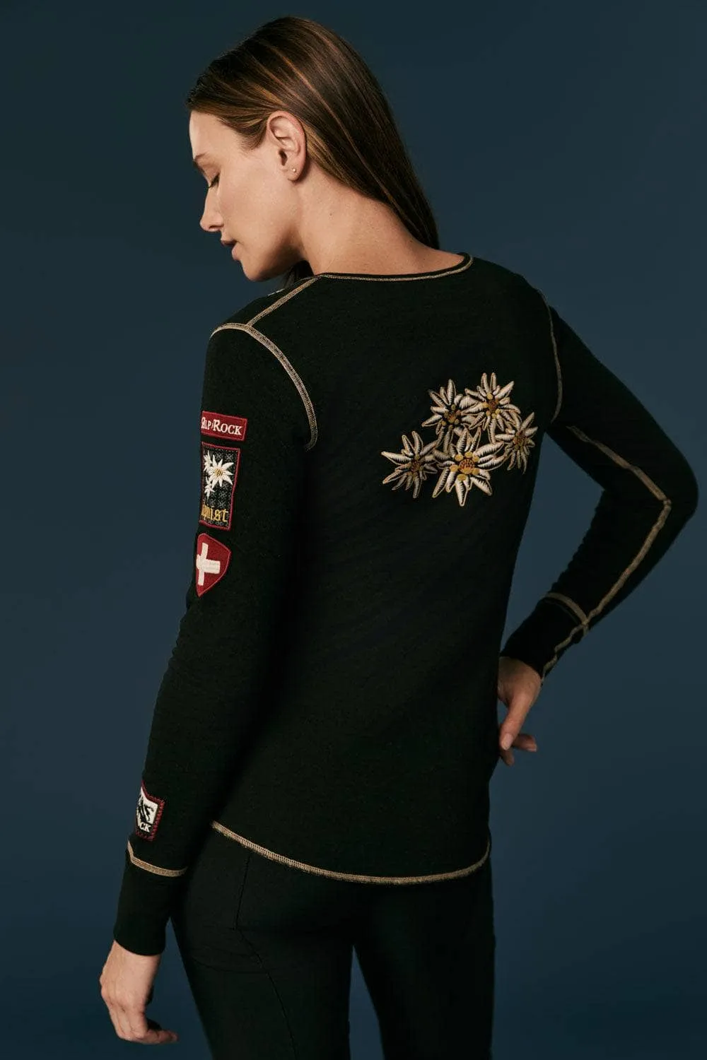 Edelweiss Henley Shirt | Black