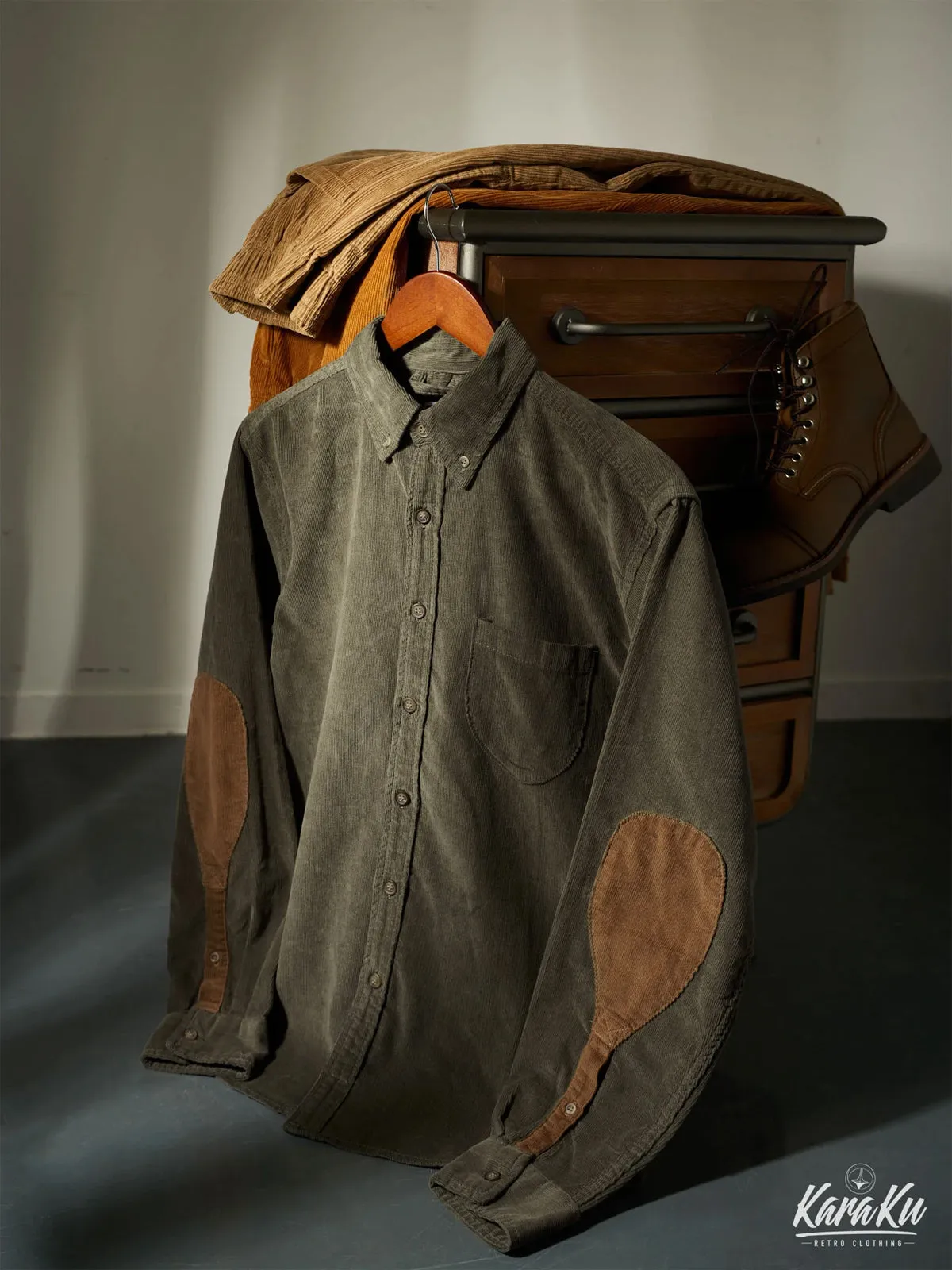 Elbow Patch Corduroy Work Shirt