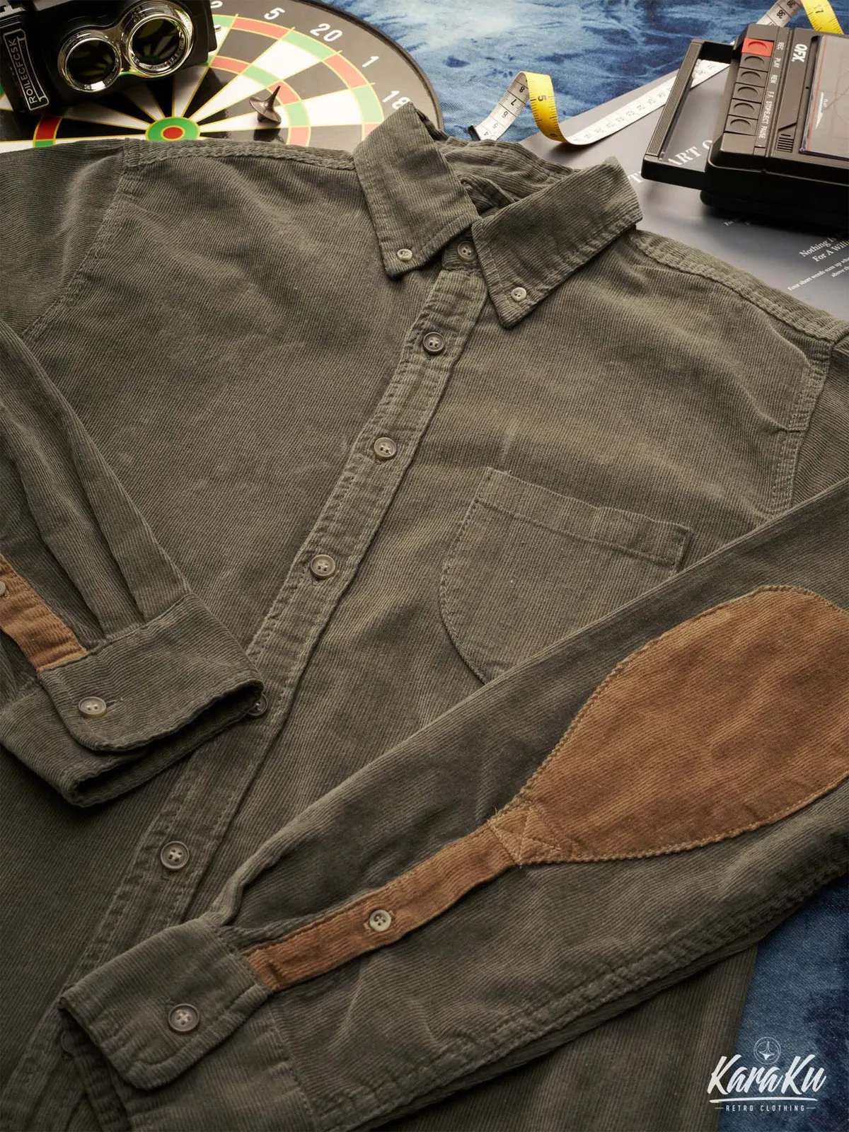 Elbow Patch Corduroy Work Shirt