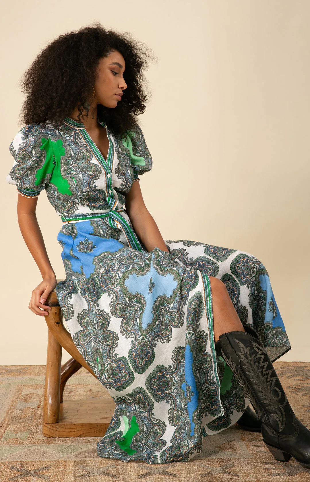 Elianna Linen Maxi Dress