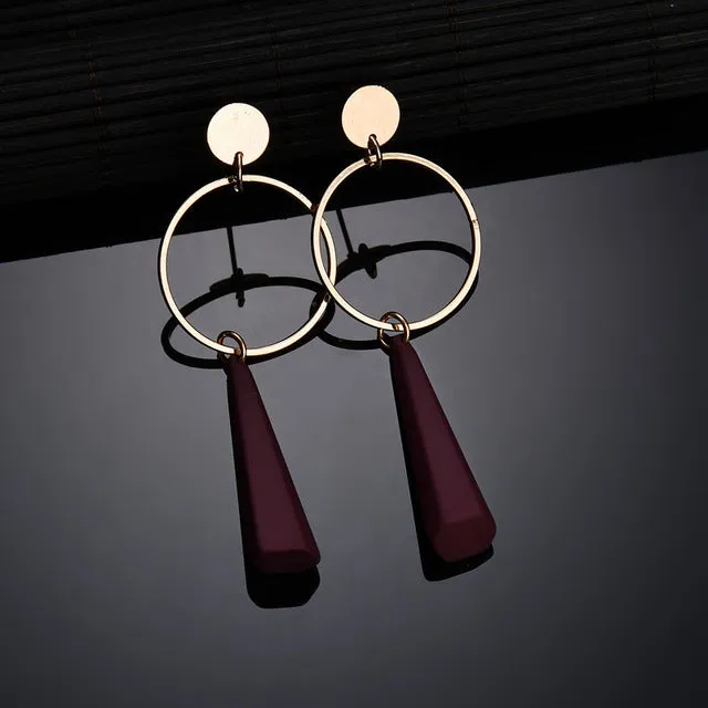 Ethnic Wood Long Earrings