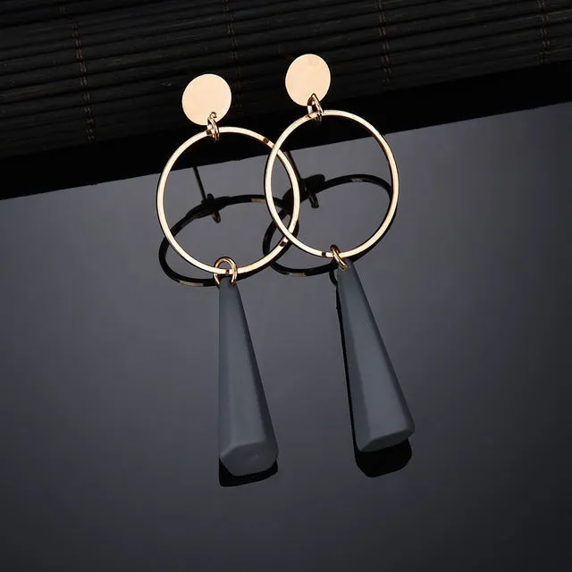 Ethnic Wood Long Earrings
