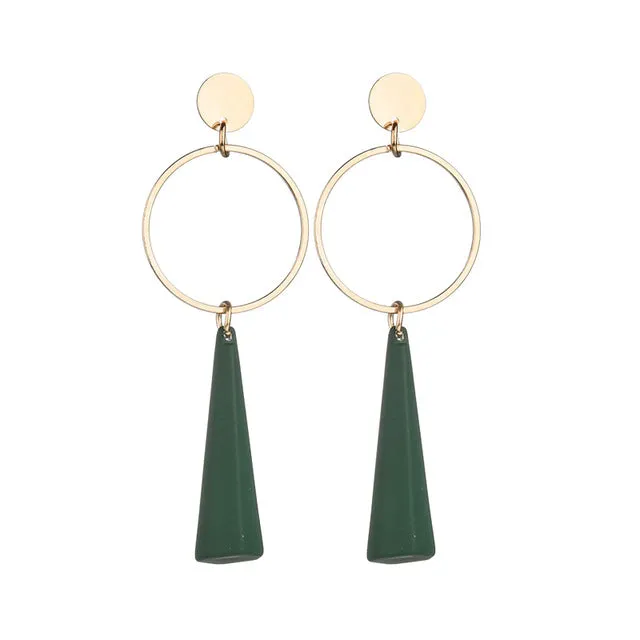Ethnic Wood Long Earrings