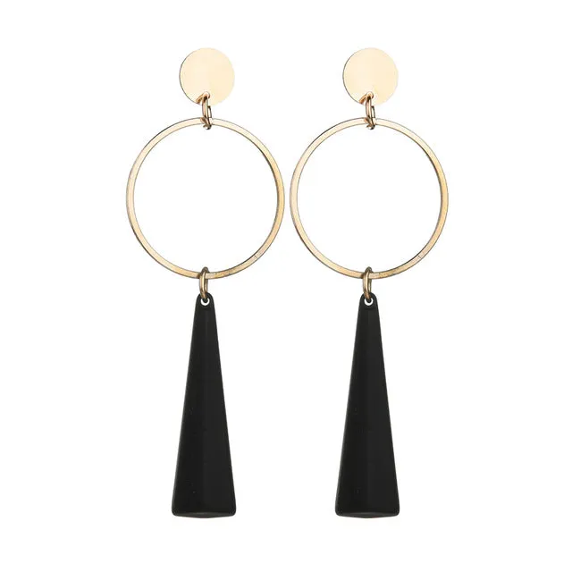 Ethnic Wood Long Earrings