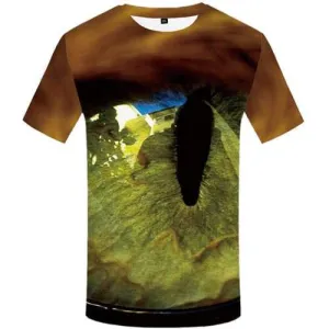 Eye T-shirt Men Harajuku Tshirts Novelty Abstract T shirts Funny Mountain T-shirts Graphic Fire Tshirt Printed Short Sleeve