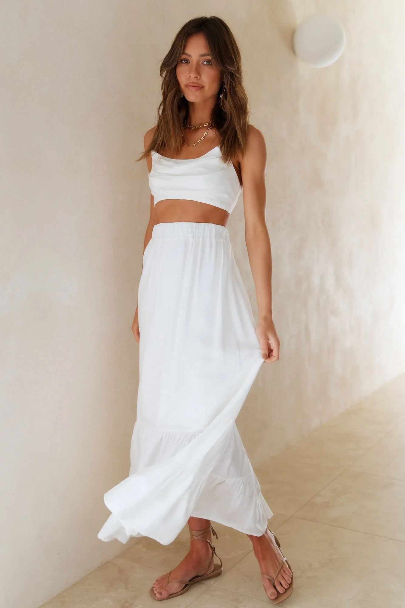 Fixed Focus Maxi Skirt White