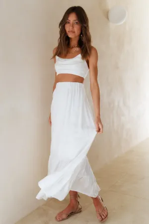 Fixed Focus Maxi Skirt White