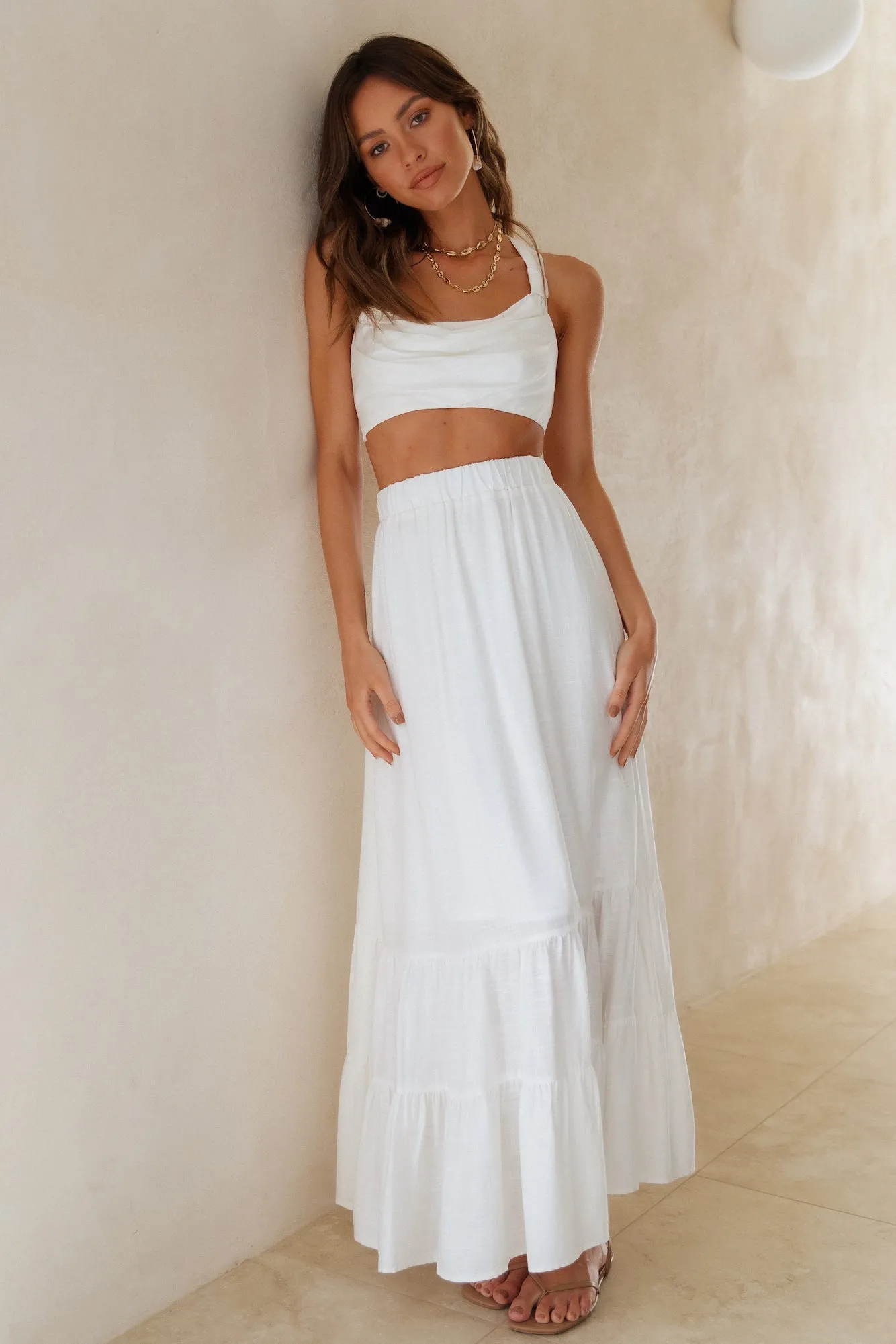 Fixed Focus Maxi Skirt White