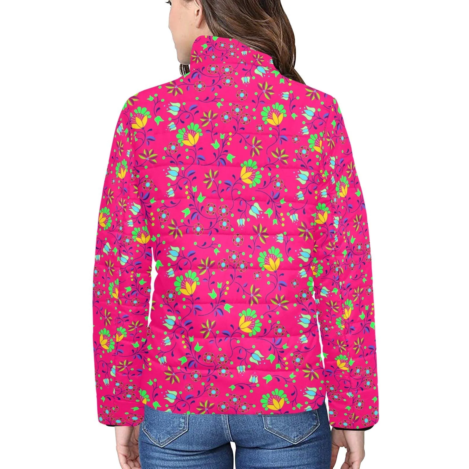 Fleur Indigine Rouge Women's Stand Collar Padded Jacket