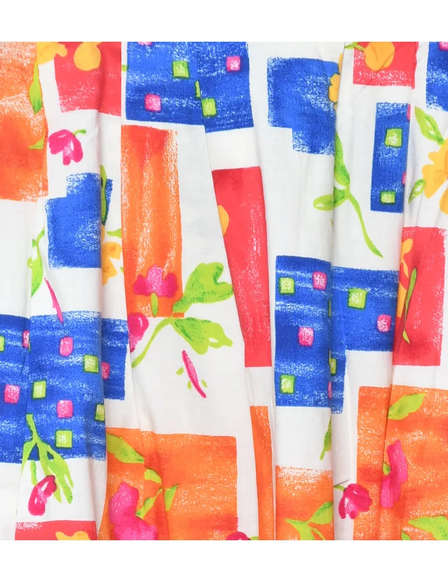 Floral Print Maxi Skirt - M