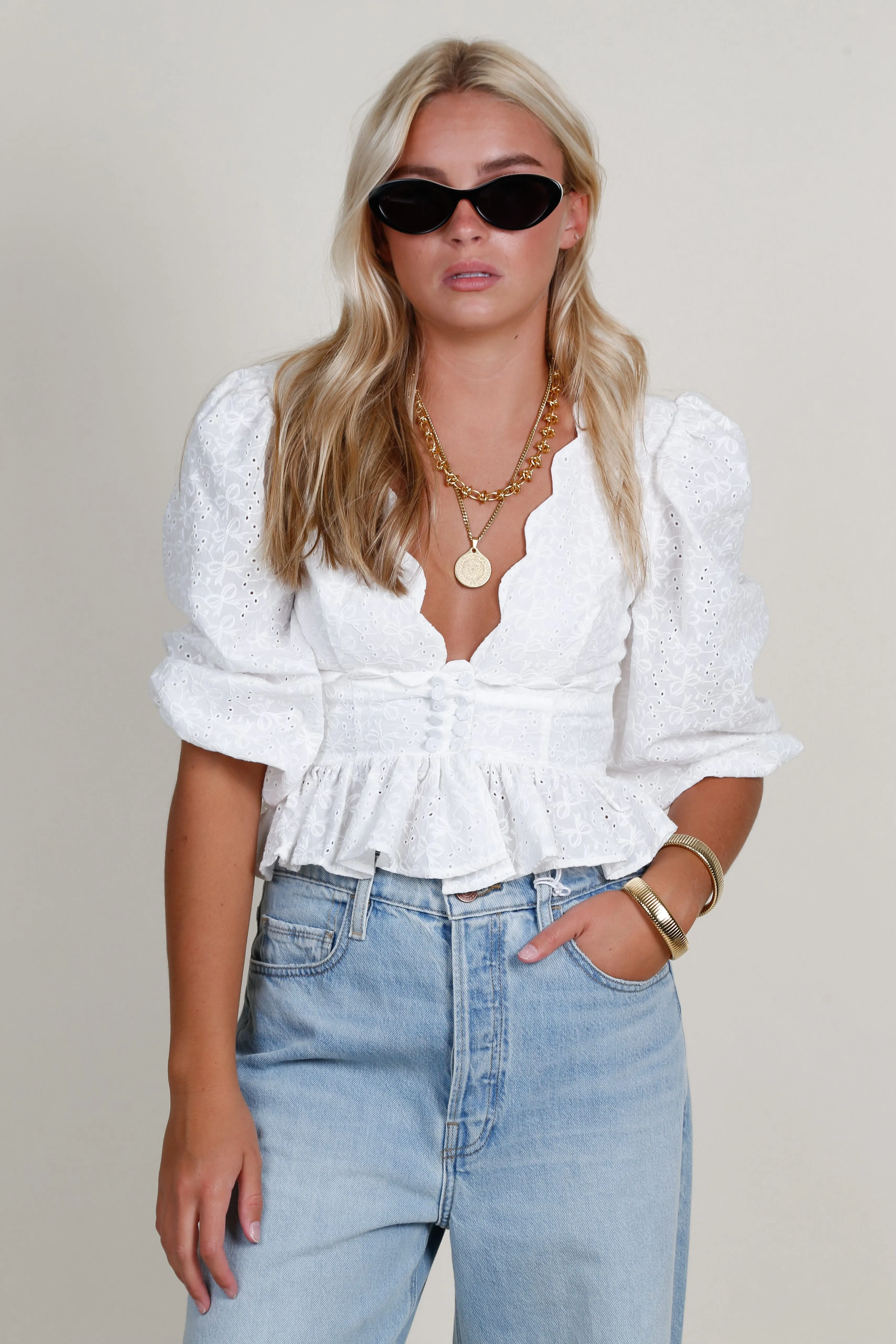 FOR LOVE & LEMONS | Marseille Top - White