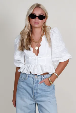 FOR LOVE & LEMONS | Marseille Top - White