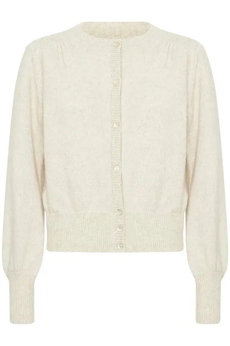 Fransa Elly Cardigan in Limestone Melange