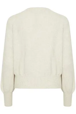 Fransa Elly Cardigan in Limestone Melange