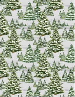 Frosty Frolic Trees All Over Light Gray Yardage