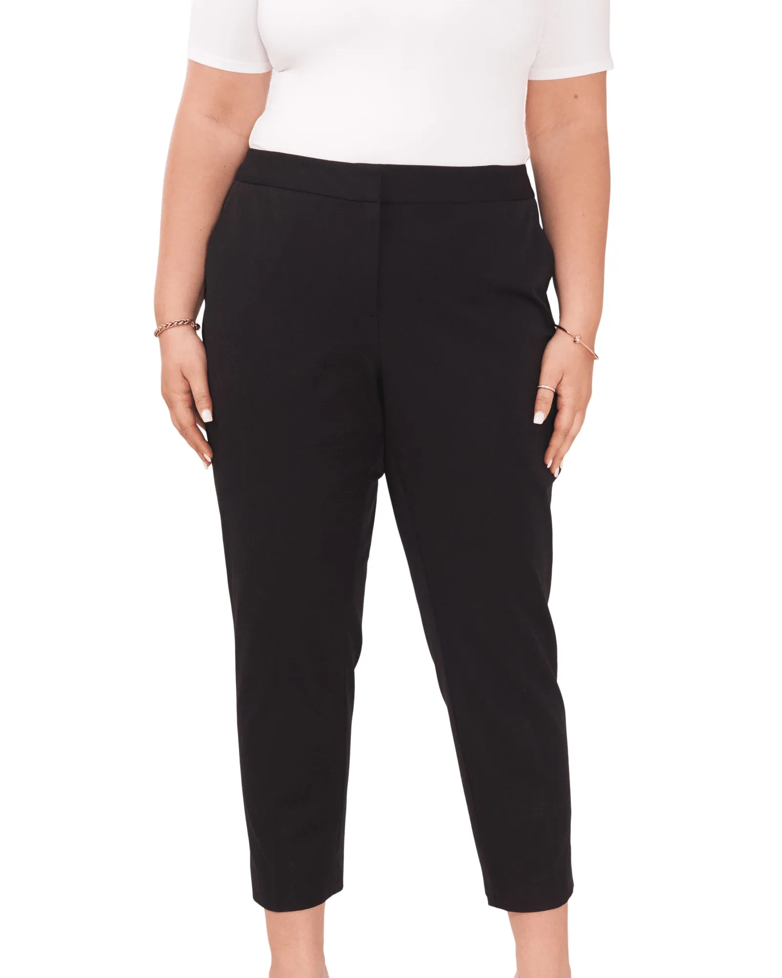 Hazel Front Zip Twill Pant | RICH BLACK