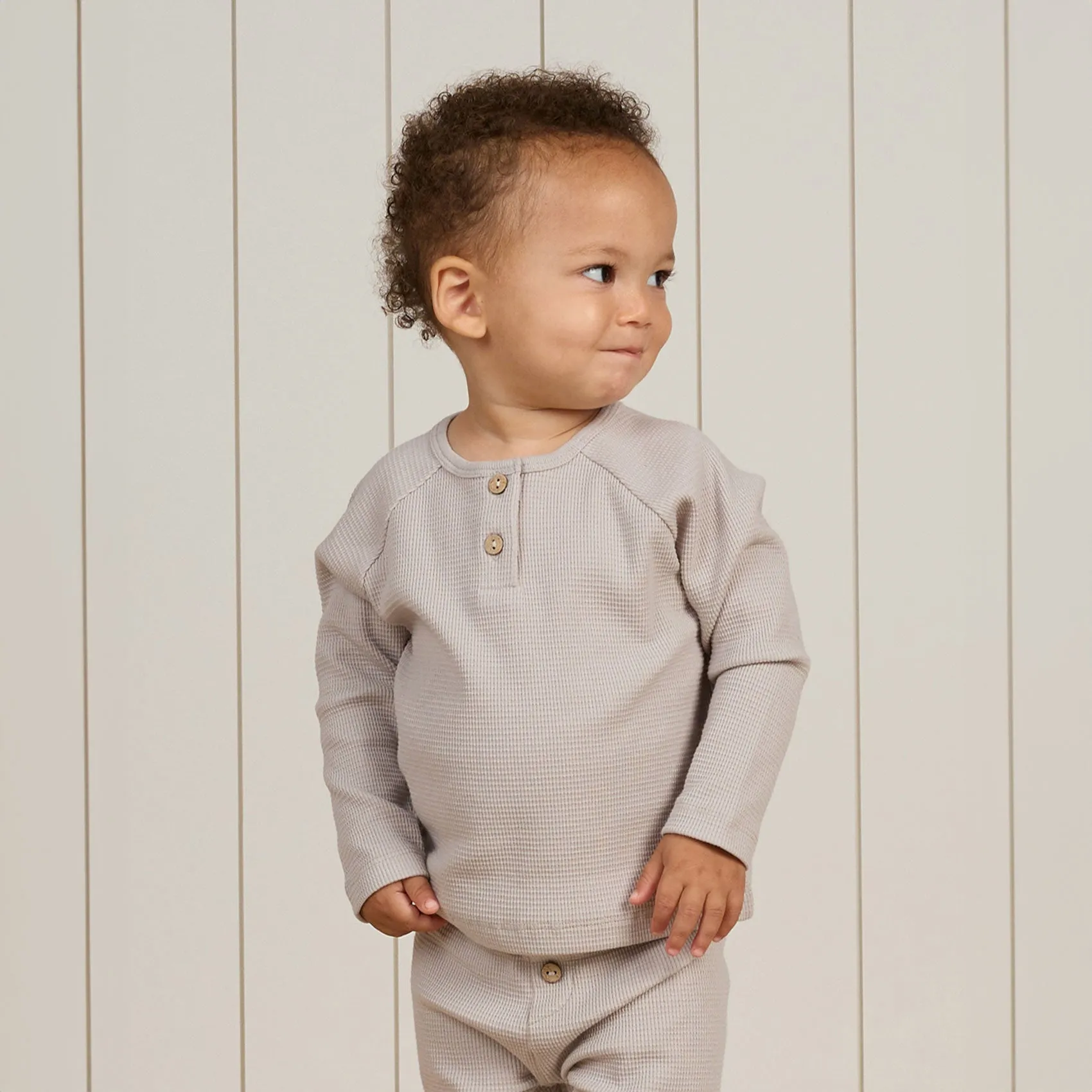 Henley Knit Top - Fog - FINAL SALE