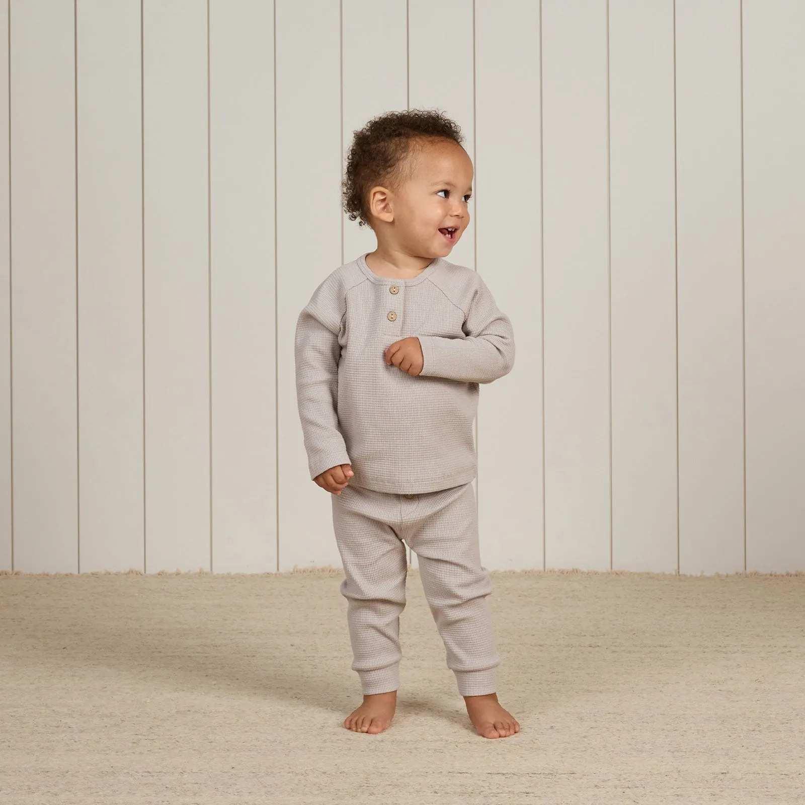 Henley Knit Top - Fog - FINAL SALE