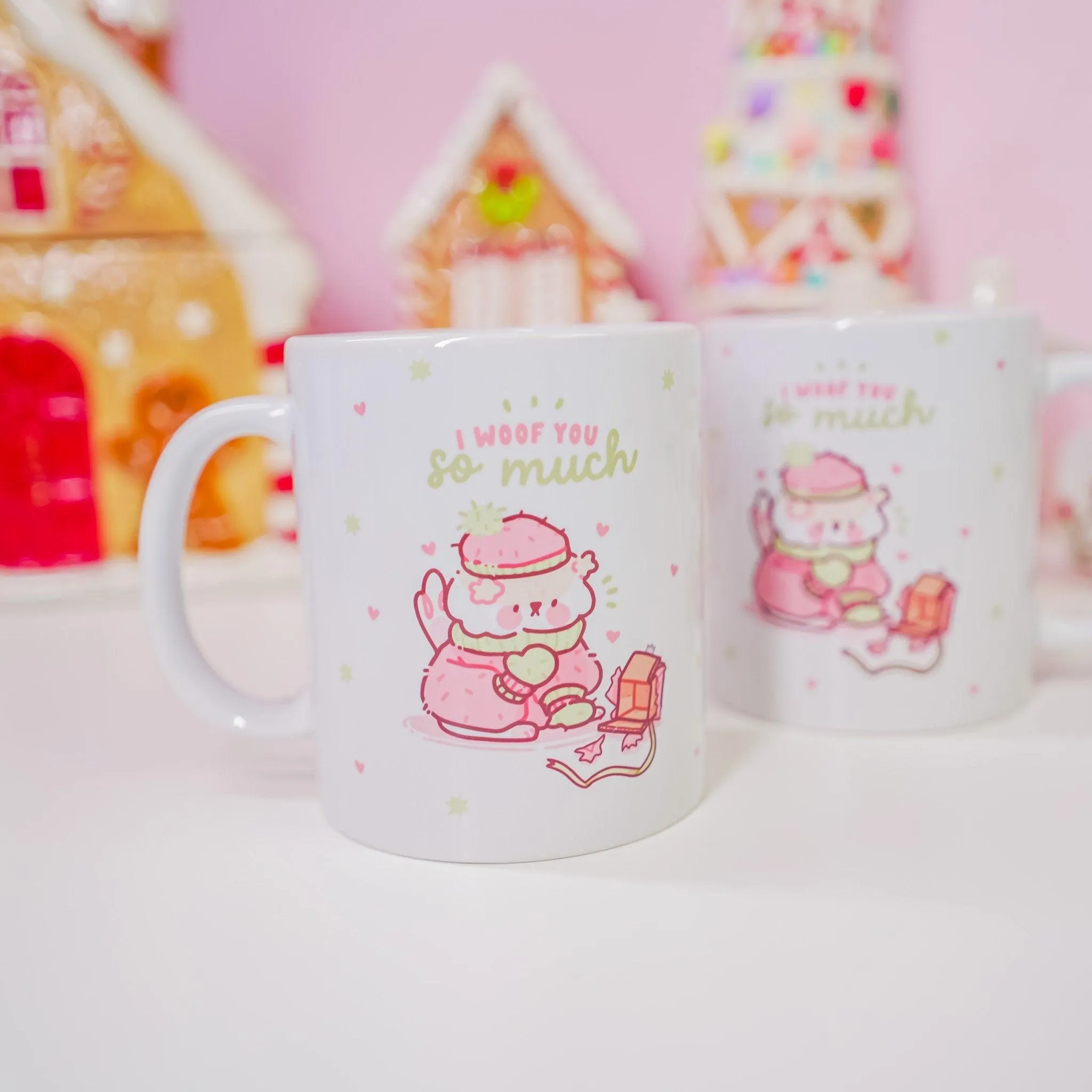 I Woof You So Much Mug | Cute Winter Puddin’ Dog | Christmas Gift
