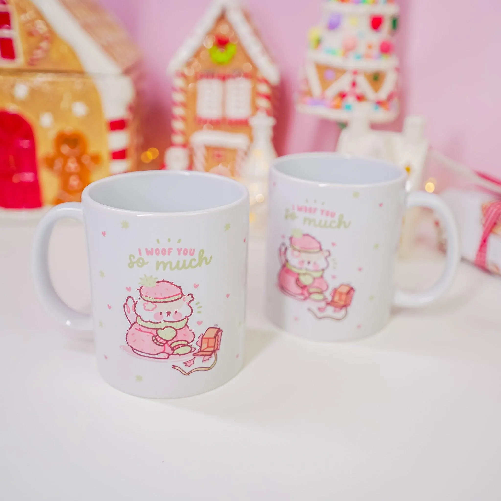 I Woof You So Much Mug | Cute Winter Puddin’ Dog | Christmas Gift