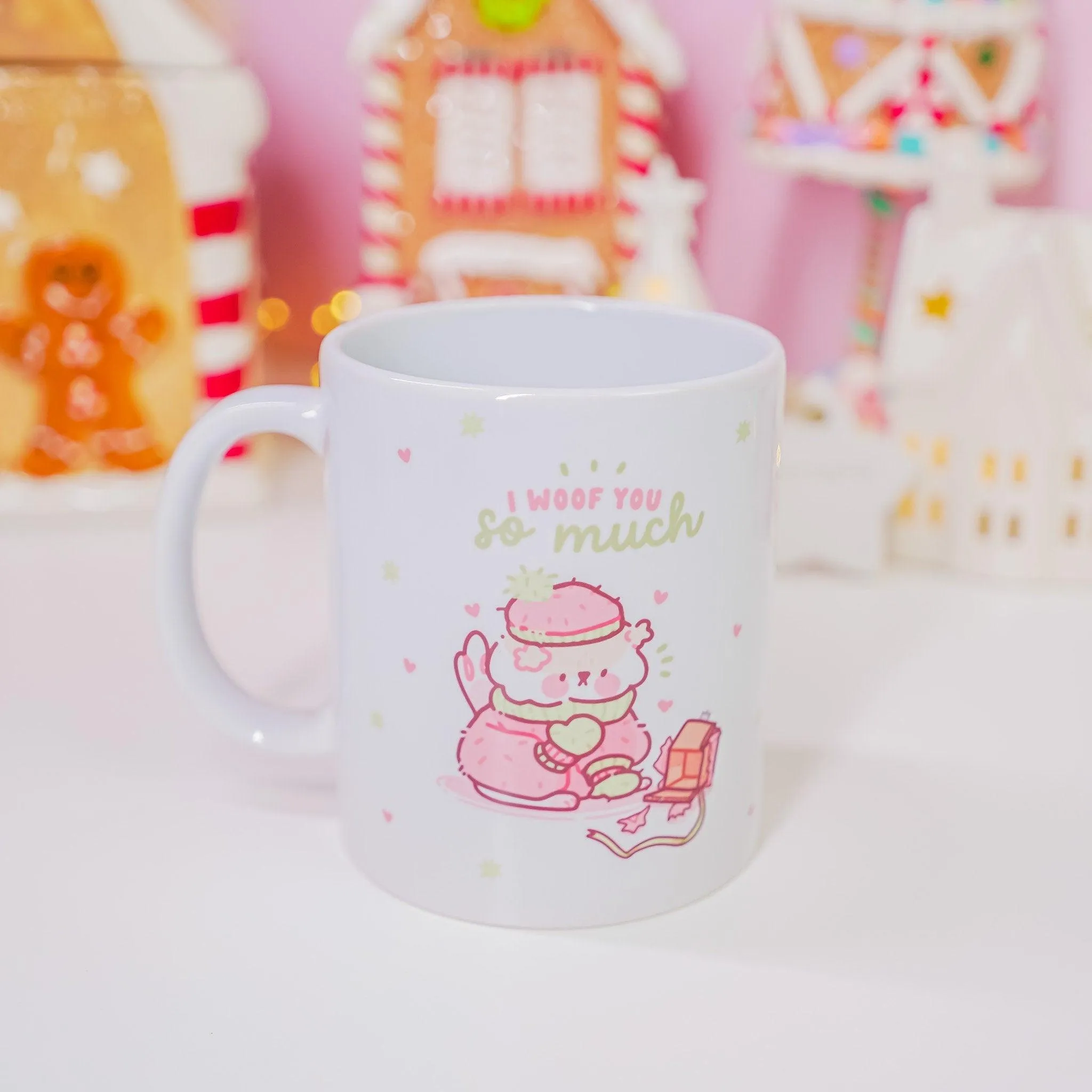I Woof You So Much Mug | Cute Winter Puddin’ Dog | Christmas Gift