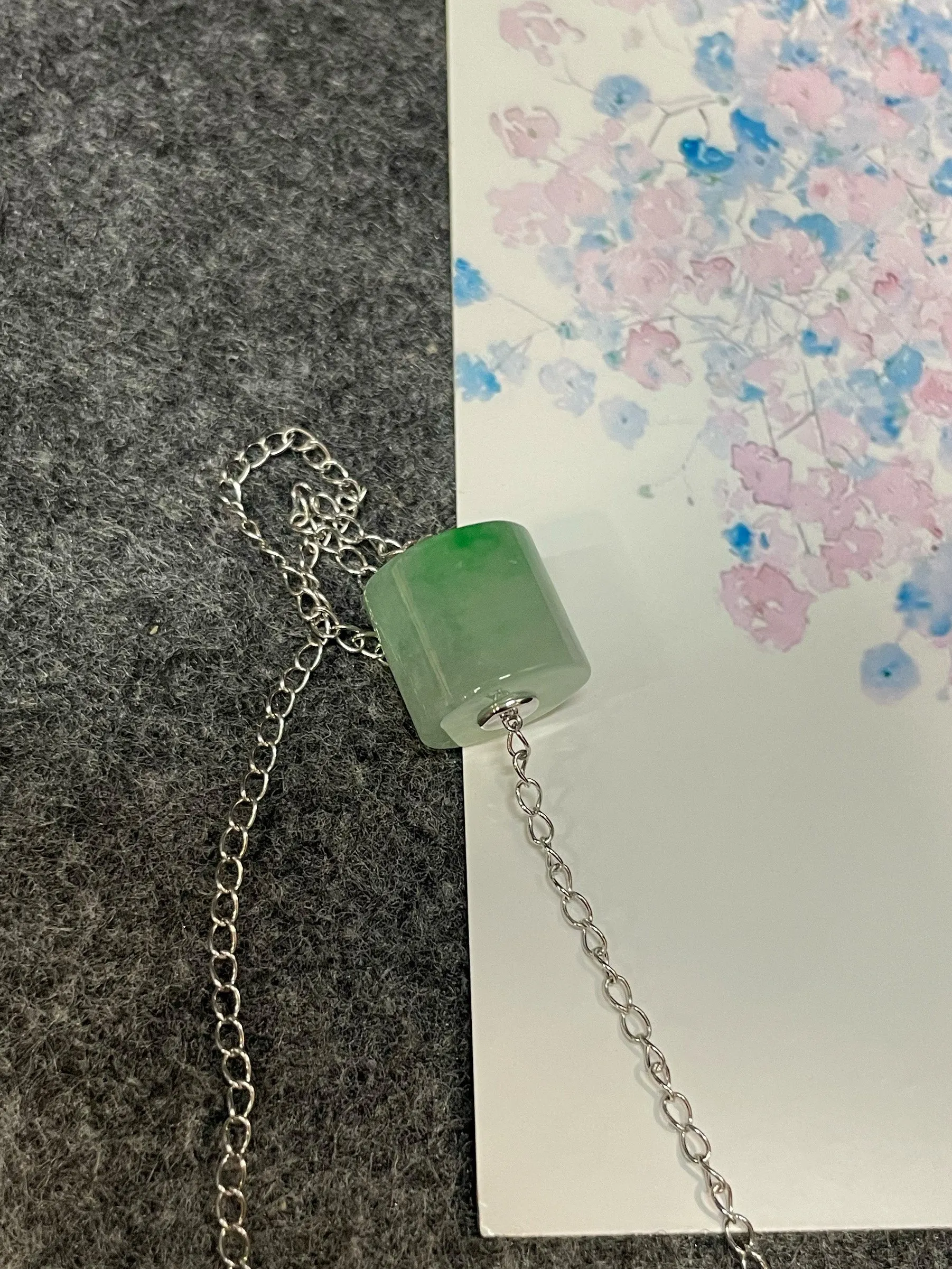 Icy Green Jade Barrel Necklace - Lu Lu Tong 路路通 (NJN035)