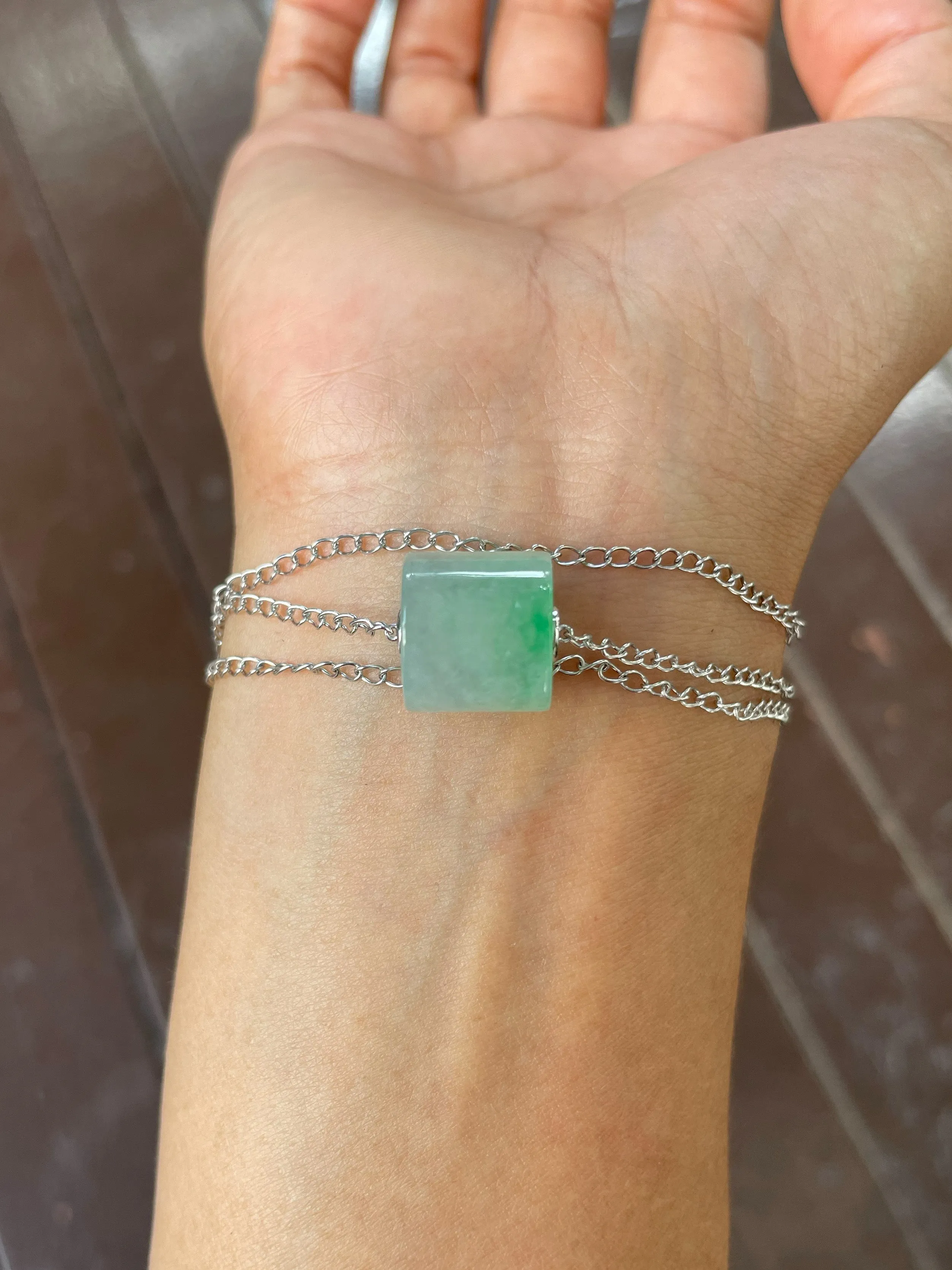 Icy Green Jade Barrel Necklace - Lu Lu Tong 路路通 (NJN035)