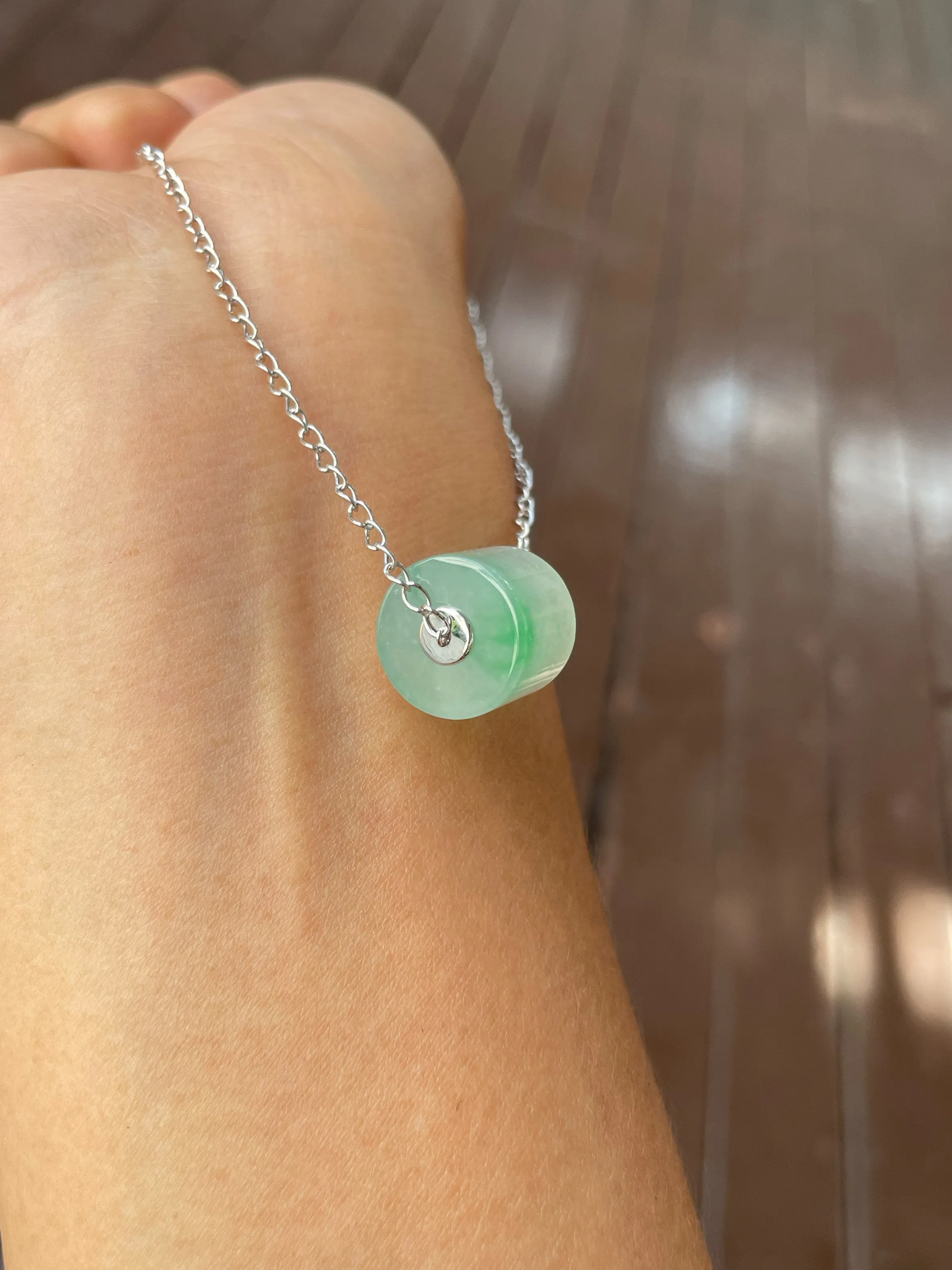 Icy Green Jade Barrel Necklace - Lu Lu Tong 路路通 (NJN035)