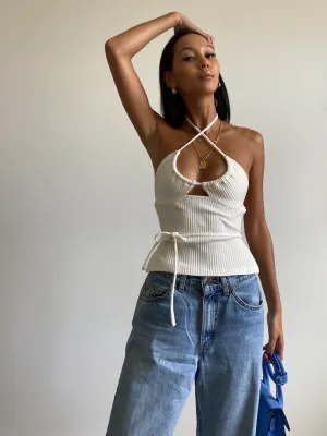 Ivory Bikini Tie Top