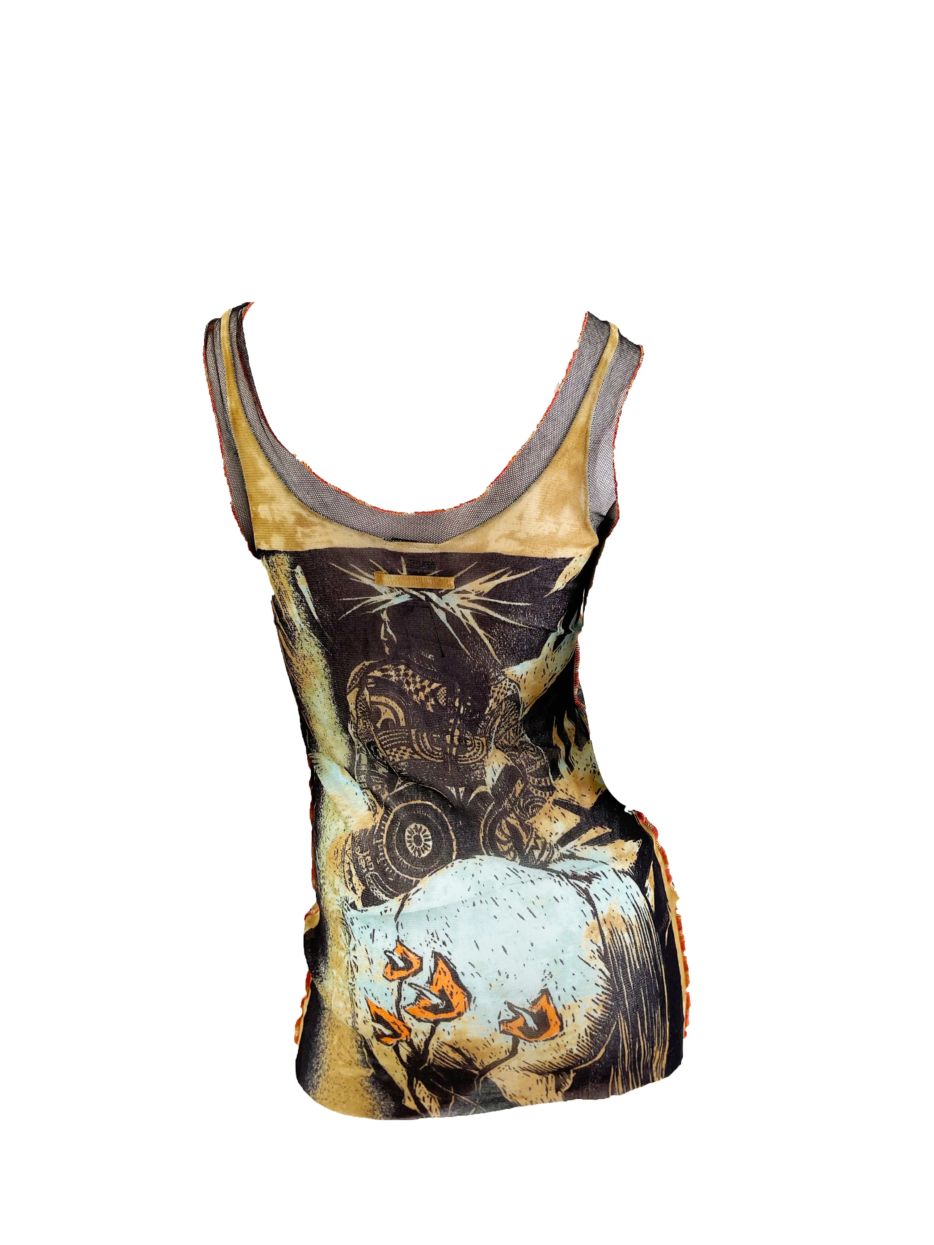 JEAN PAUL GAULTIER mesh top and sleeves