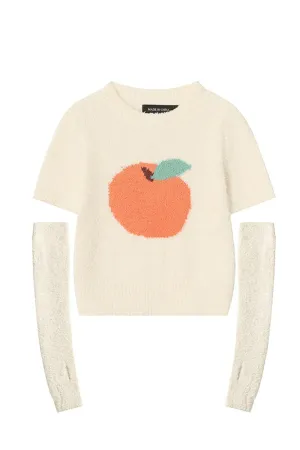 Joskaa Fruit Pattern Jacquard Sleevelet Sweater