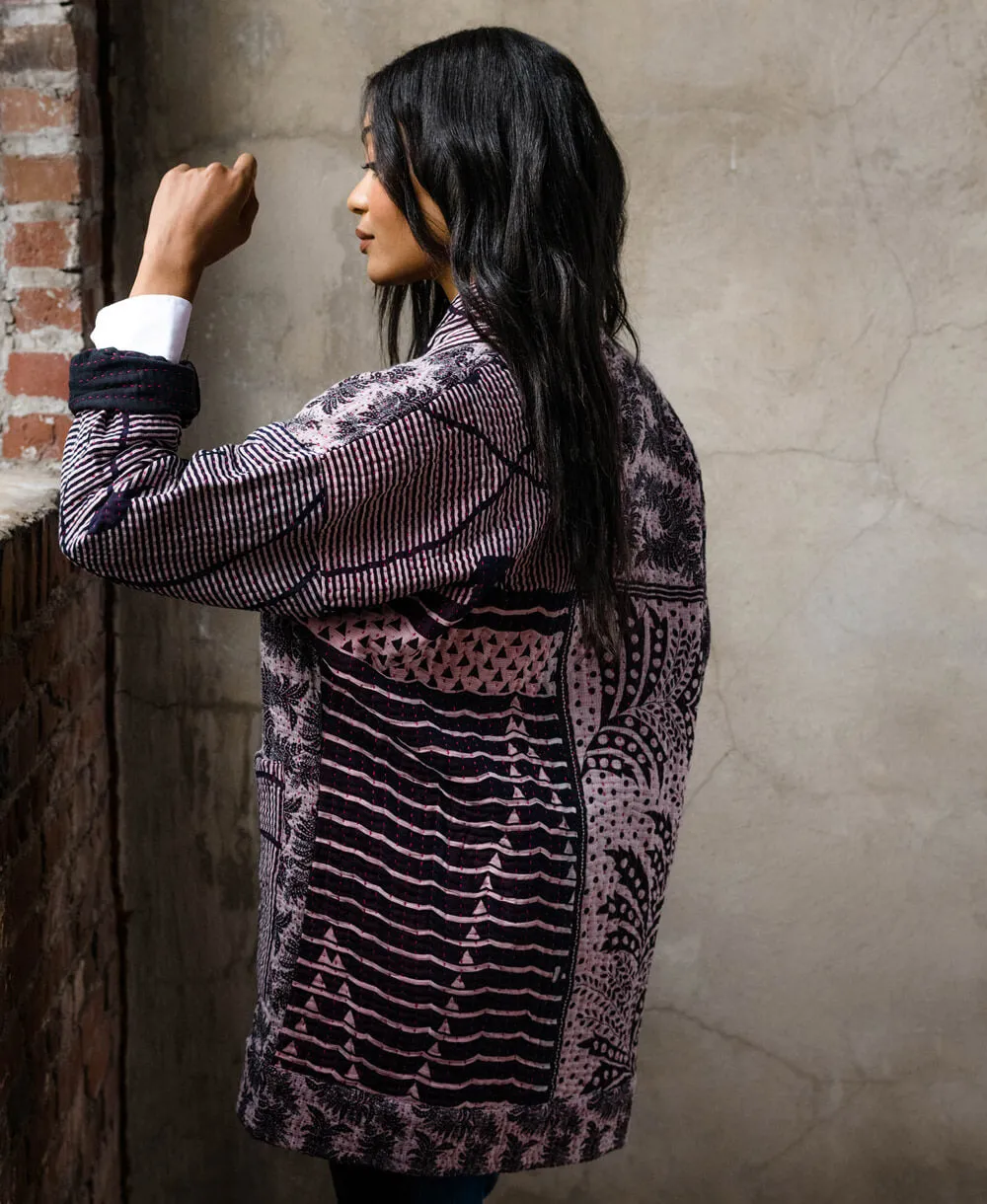 Kantha Quilted Jacket - No. 240602 - Extra Small