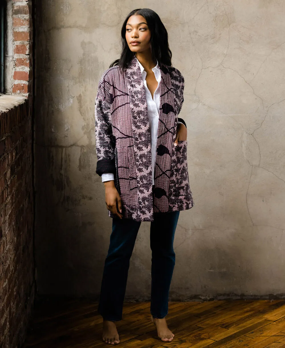 Kantha Quilted Jacket - No. 240602 - Extra Small