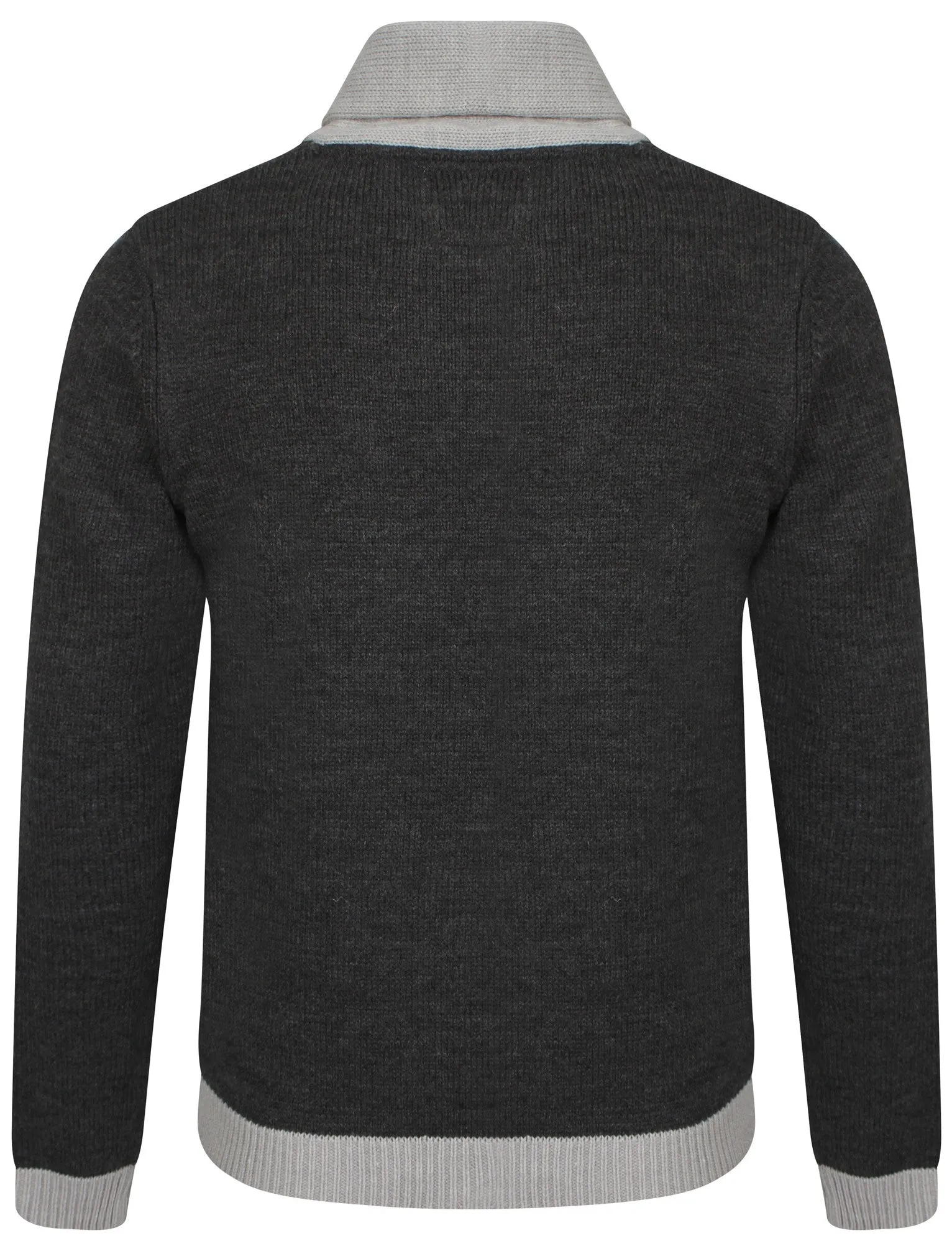 Kensington Eastside Terry Shawl collar jumper in charcoal