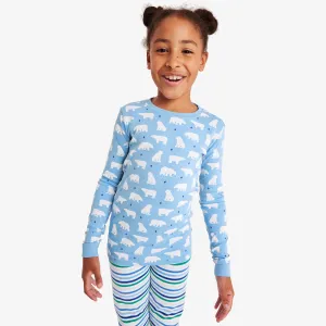 Kids organic long sleeve PJ top in bear hugs