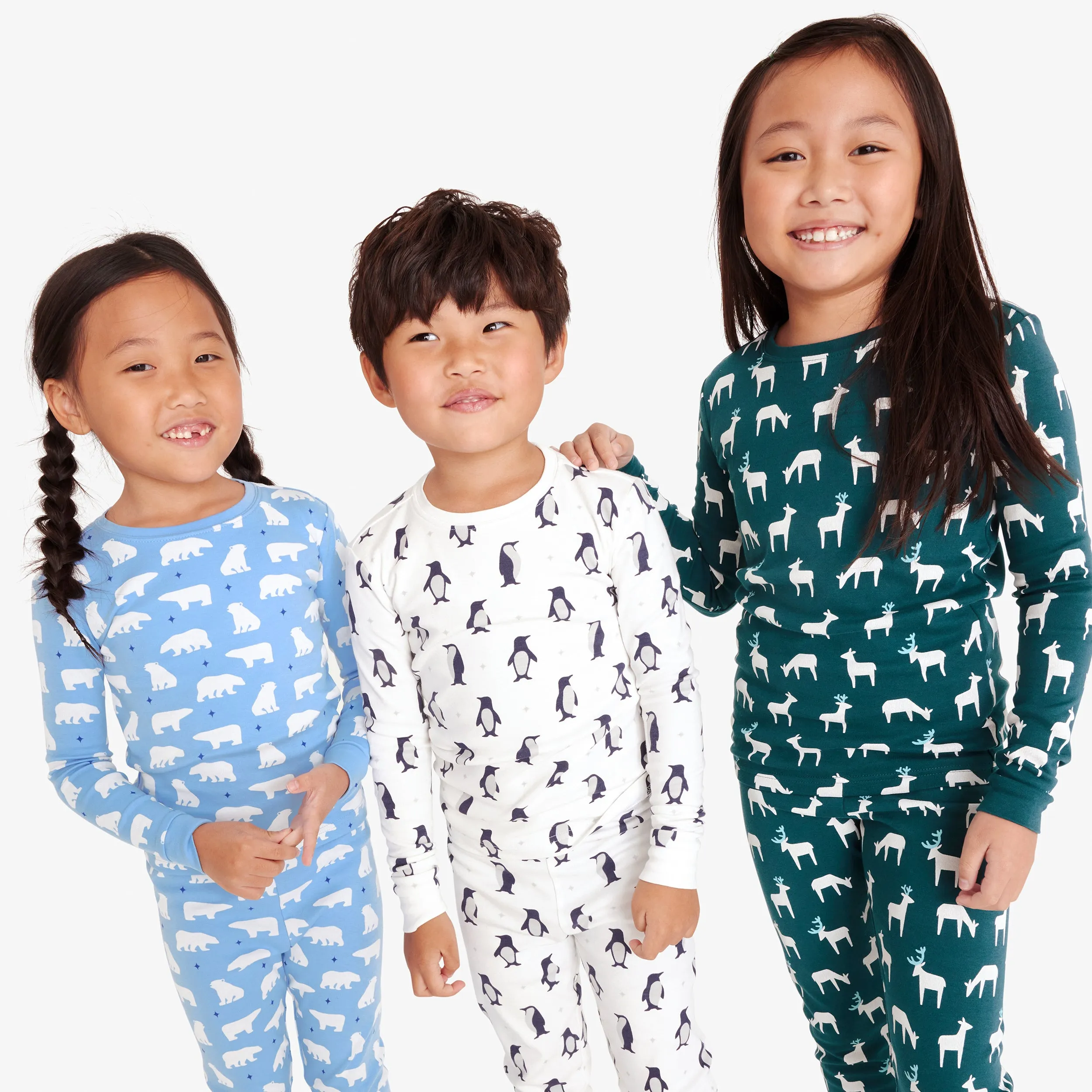 Kids organic long sleeve PJ top in bear hugs