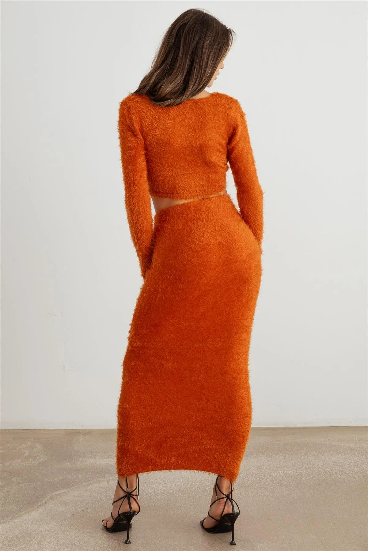 Knit Wrap Crop Top & High Waist Maxi Skirt Set