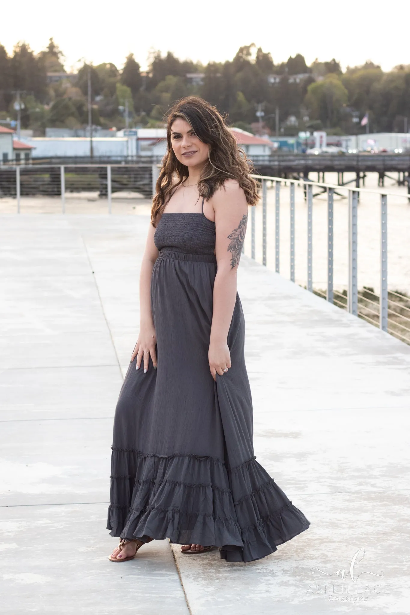 Kristy Maxi Dress (Ash Grey)