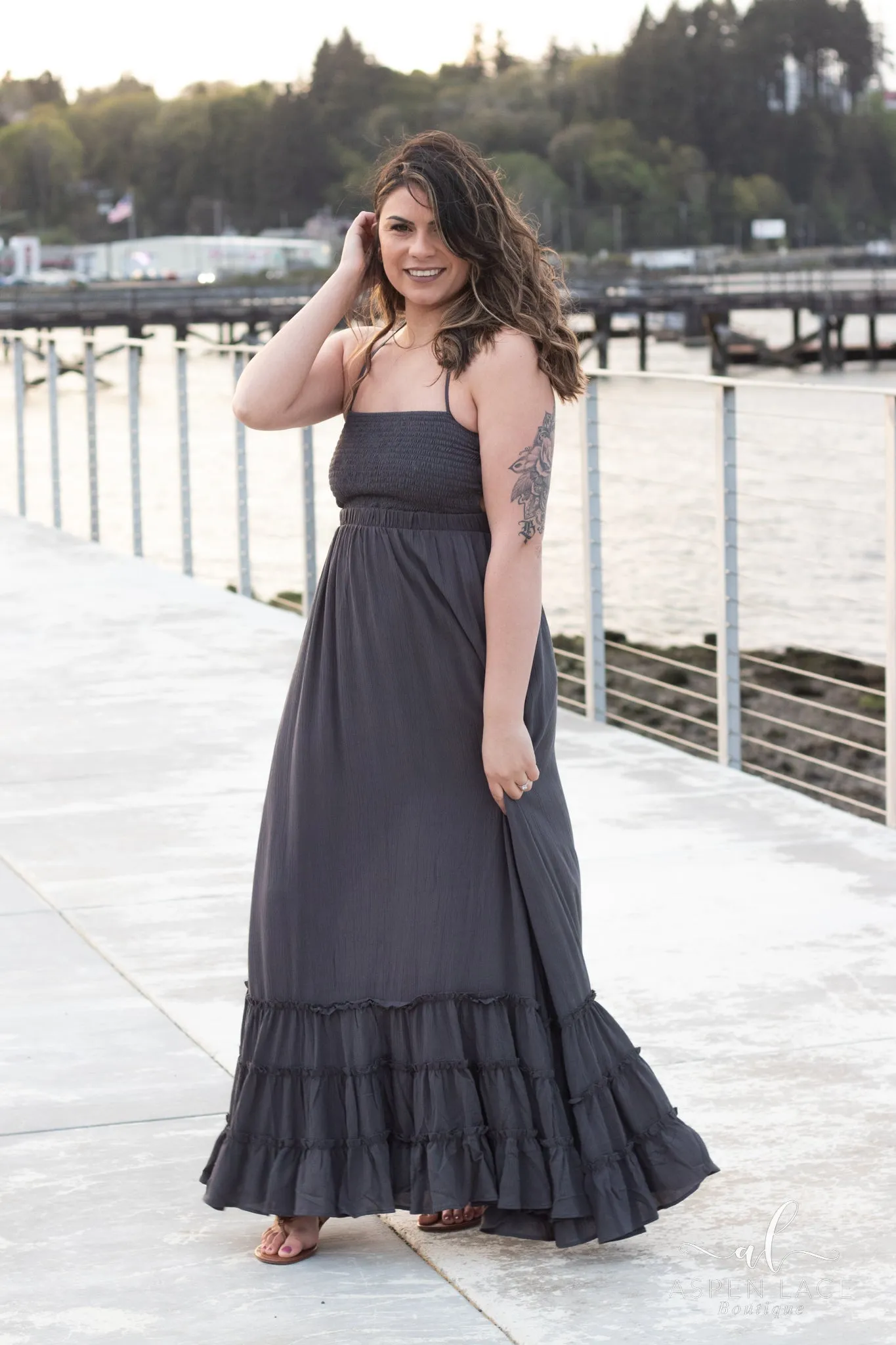 Kristy Maxi Dress (Ash Grey)
