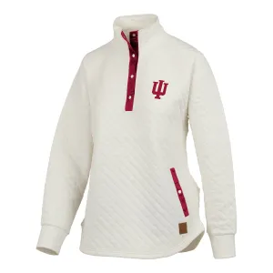 Ladies Indiana Hoosiers Quilted Ivory Jacket