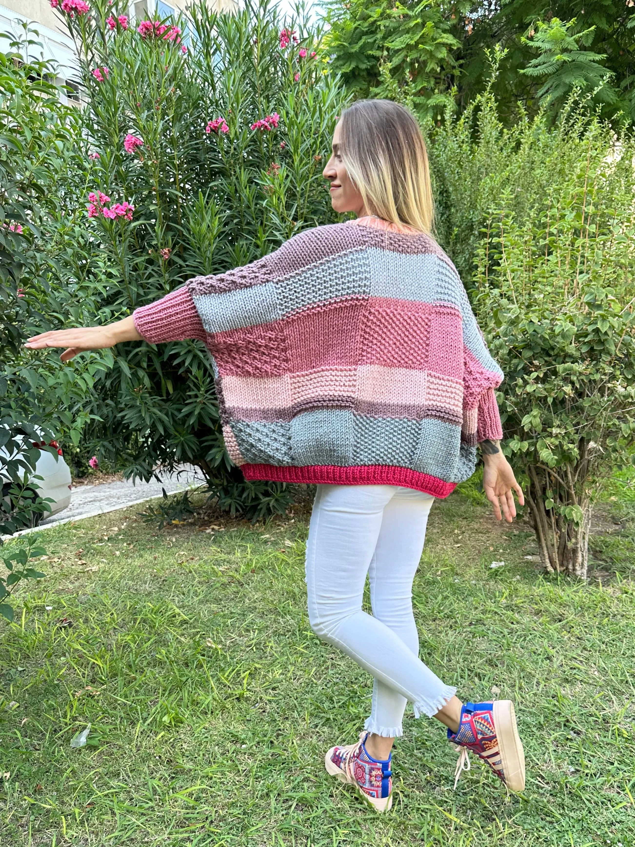 Lola - Soft Patchwork Knit Handmade Cardigan