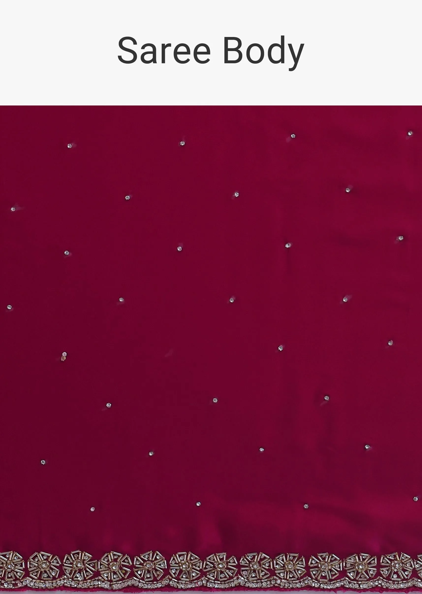 Magenta Satin Saree With Embellished Scallop Border