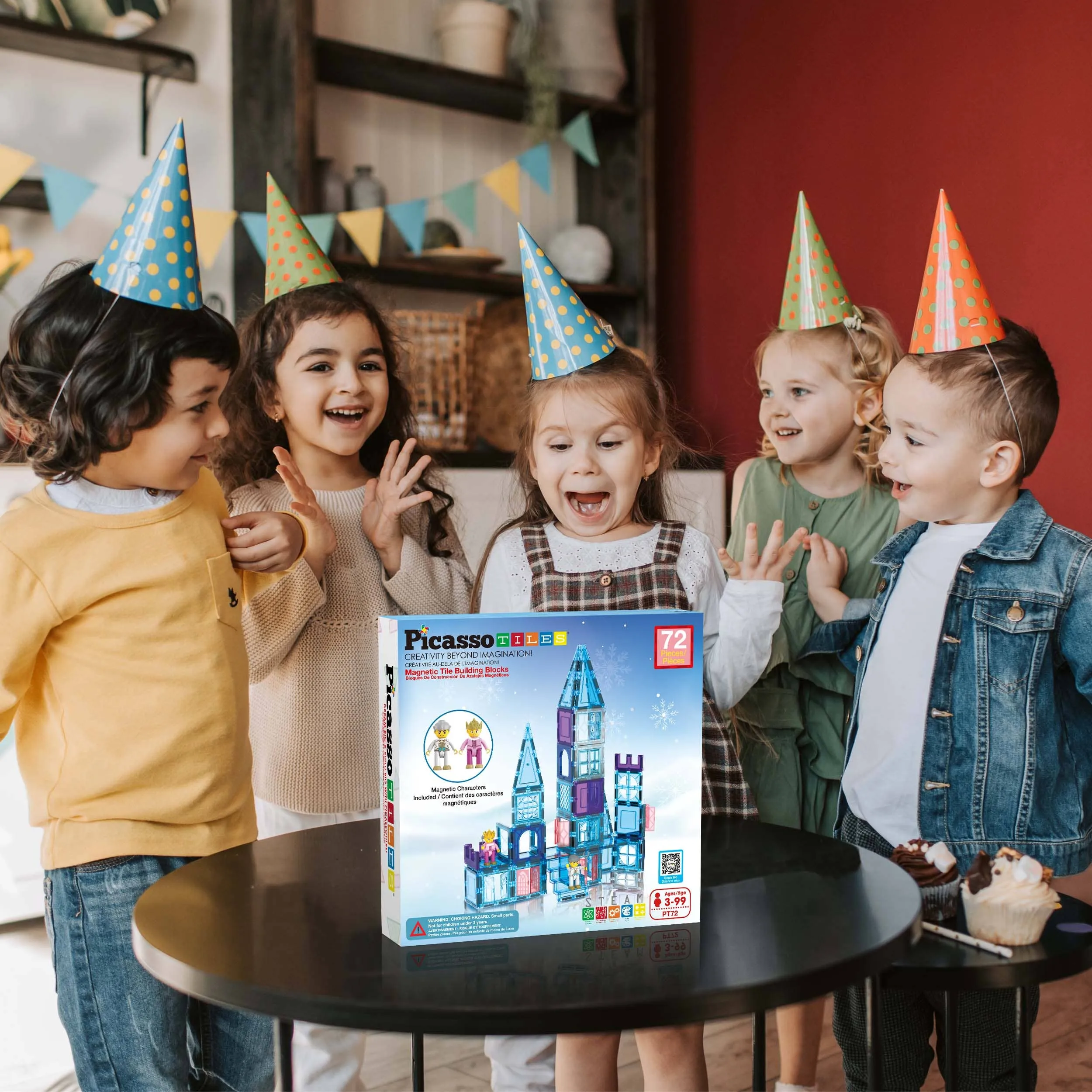Magnetic Building Tiles Castle Winter Ice Theme