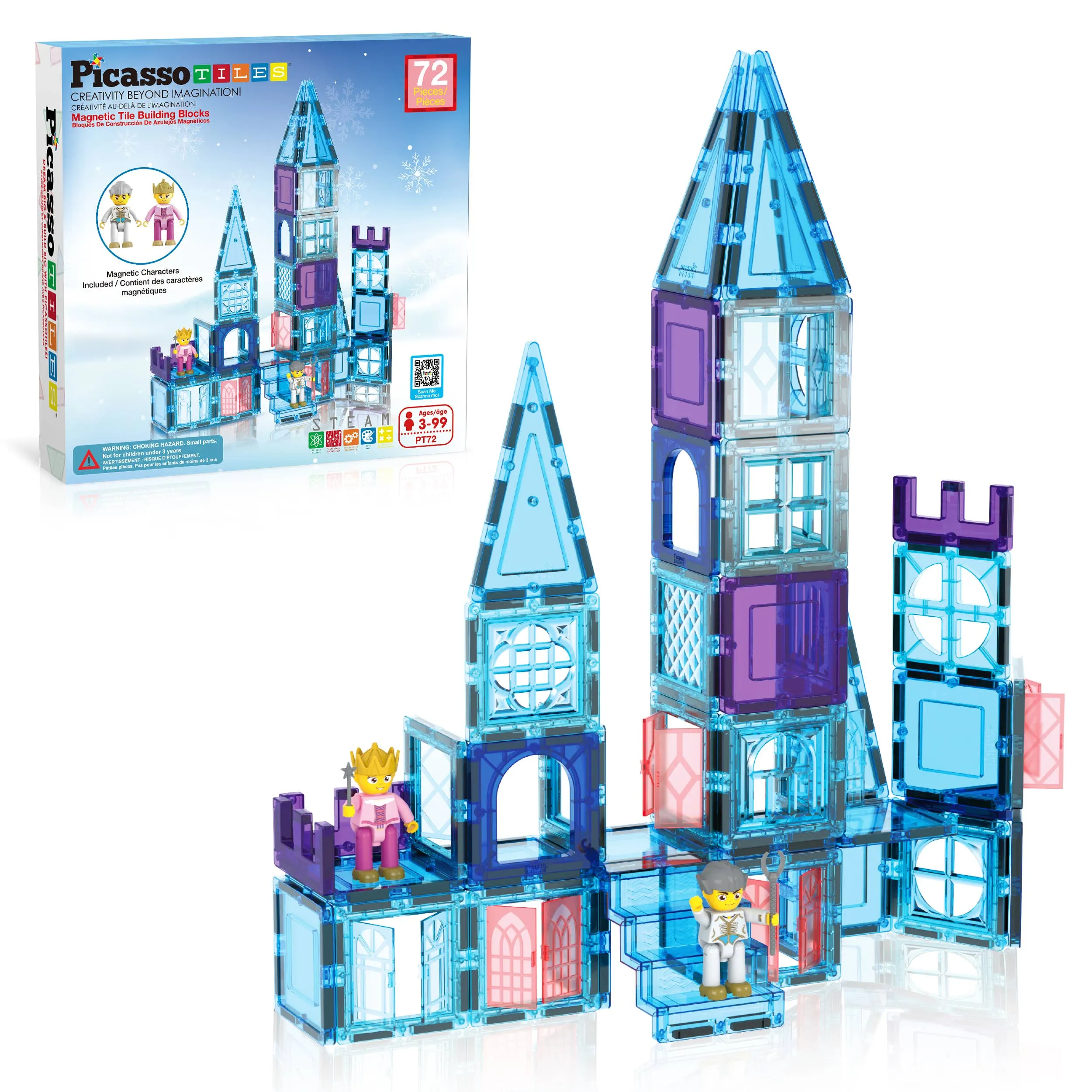 Magnetic Building Tiles Castle Winter Ice Theme