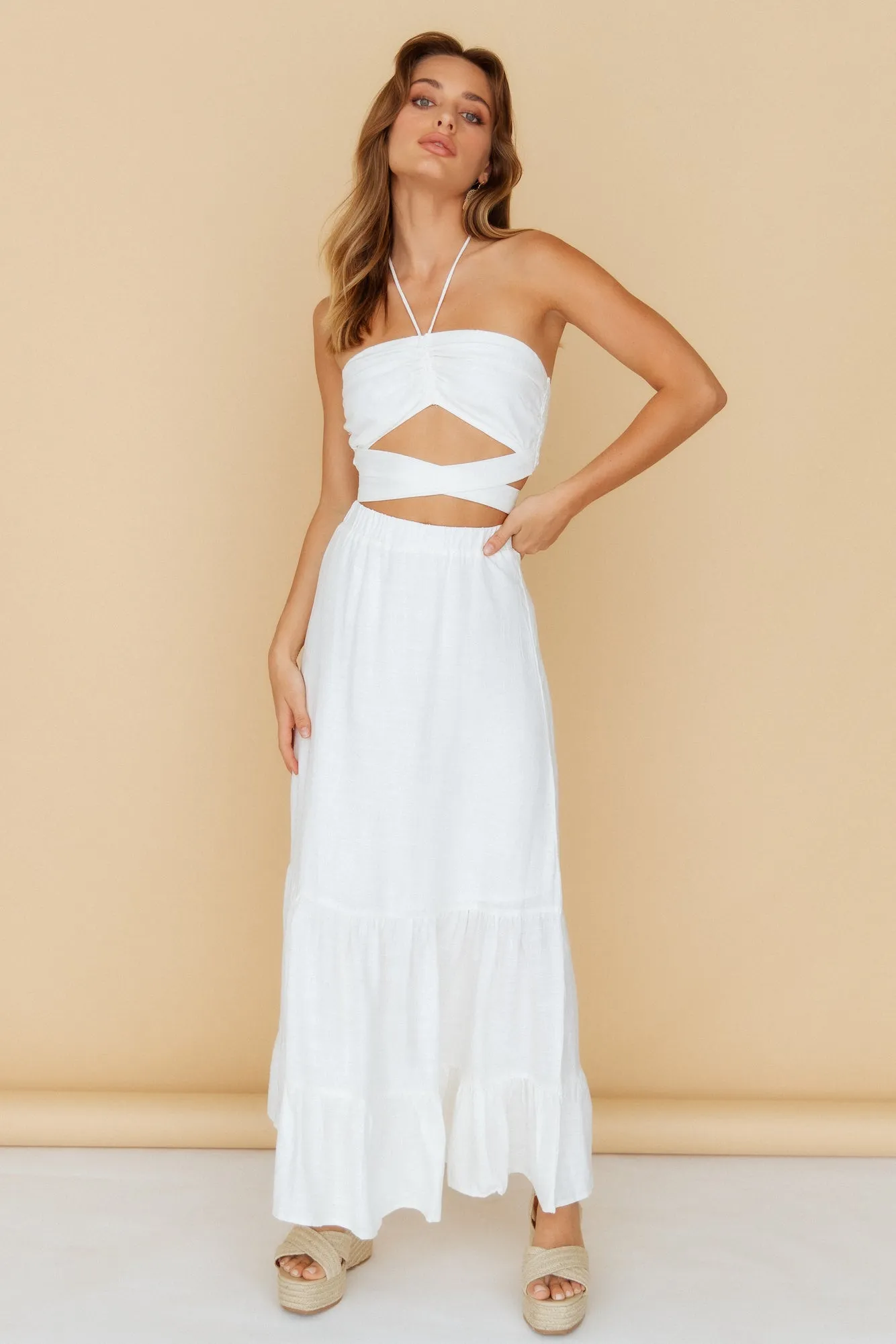 Make It Simple Maxi Skirt White
