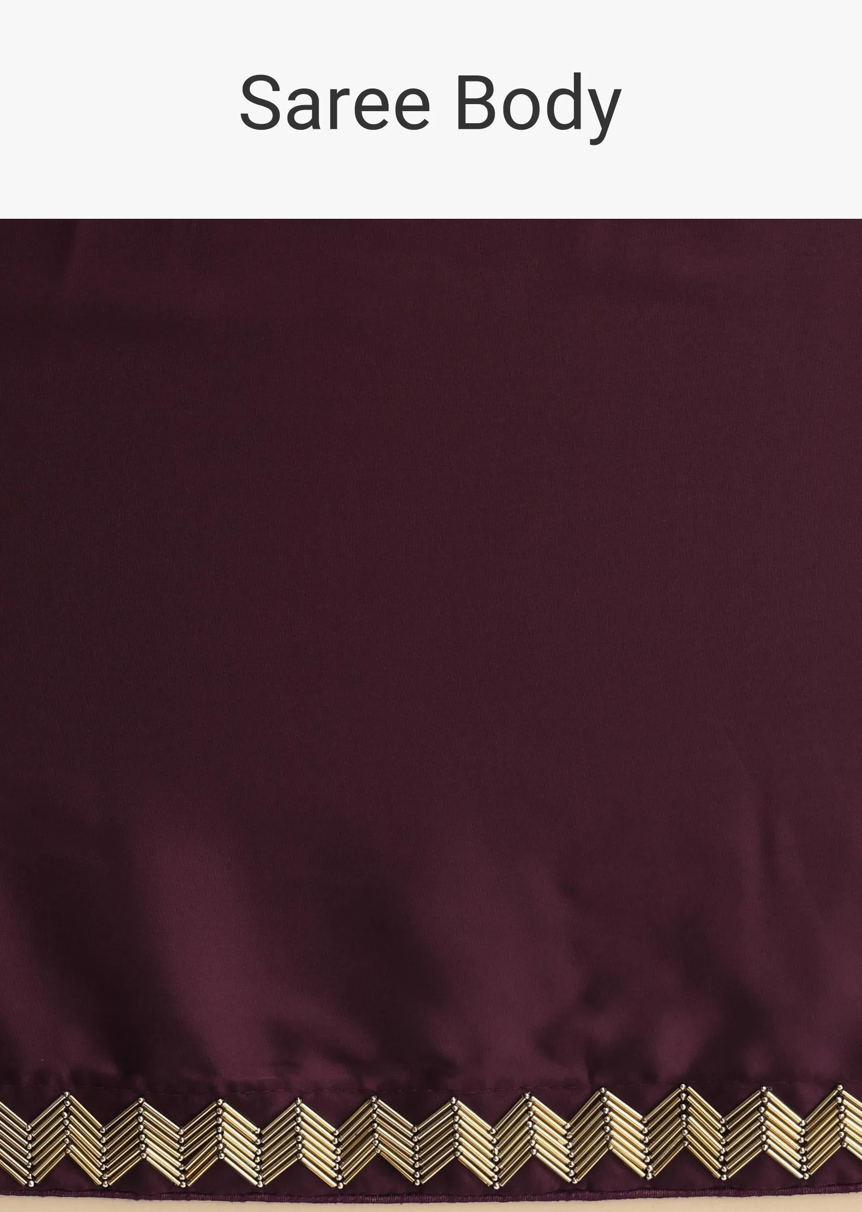 Maroon Saree With Cutdana Border And Unstitched Blouse