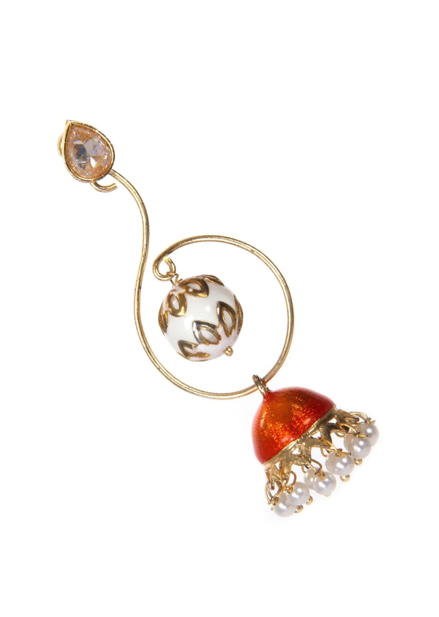 Meenakari Jhumkas With Pearl Danglings only on Kalki
